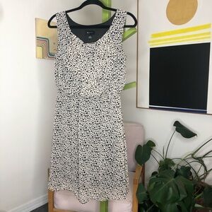 AB Studio micro cheetah chiffon dress bow front S